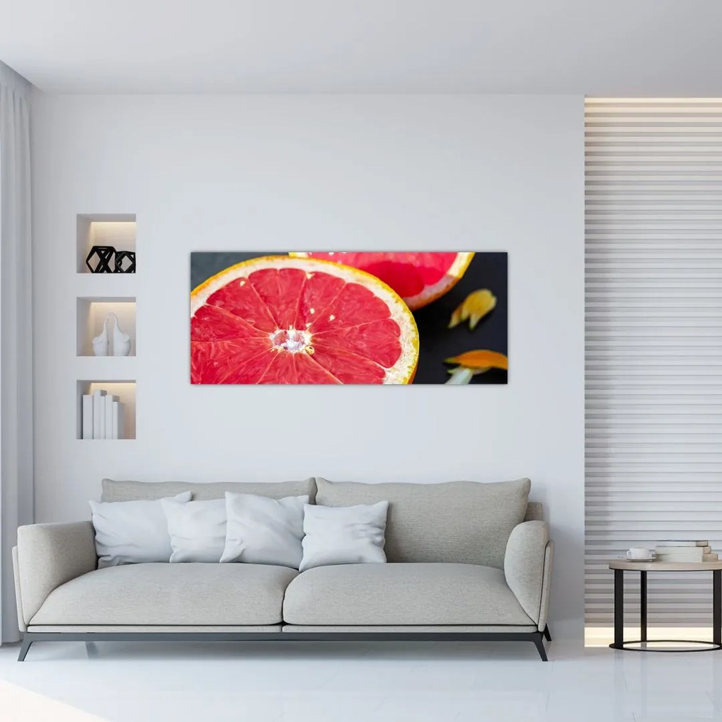 Obraz rozkrojených grapefruitov (120x50 cm)