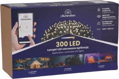 JU Svetelná reťaz iLLUMINATION (SMART), 300 LED, teplá biela, sieťové napájanie, interiér/exteriér