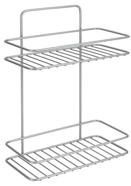 Nástenná rohová kúpeľňová polička s dvoma poschodiami Metaltex Ref