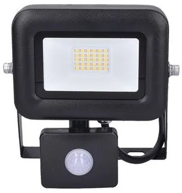 SOLIGHT LED reflektor PRO 20W/230V/1700Lm/5000K/120°/IP44, čierny so senzorom
