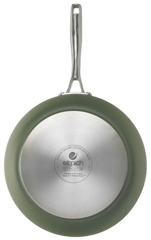 Elmich Nepriľnavá keramická Wok panvica Vital Ø 30 cm - olivovo zelená