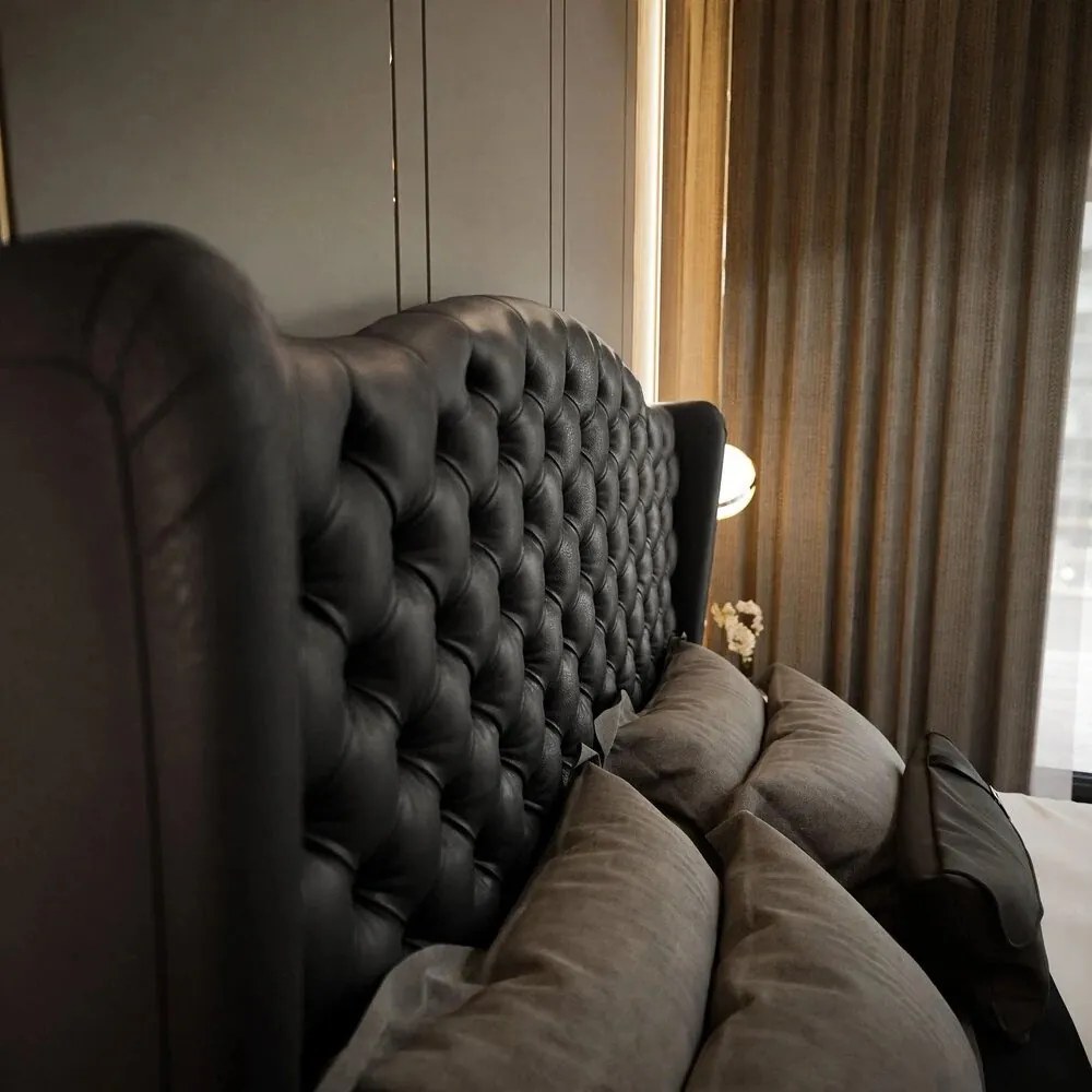 SAMSON 160X200 MANŽELSKÁ ČALÚNENÁ POSTEĽ CHESTERFIELD