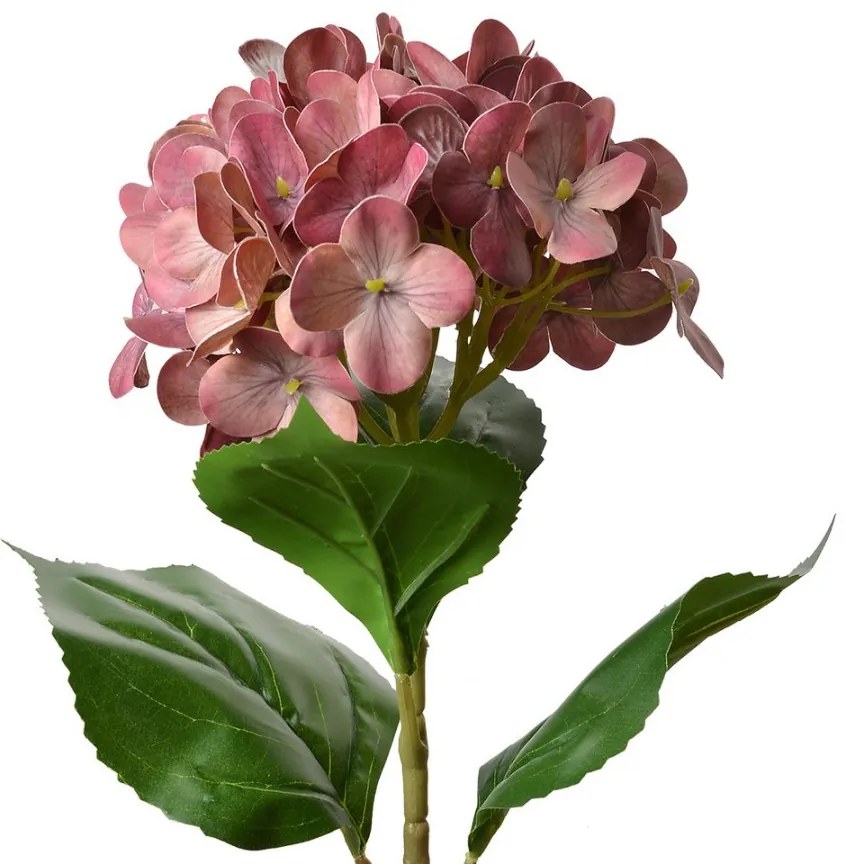Tmavo ružová umelá kvetina hortenzie Hydrangea - 16*15*68 cm
