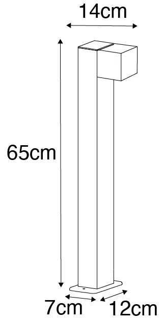 Priemyselná vonkajšia stojaca lampa starožitné zlato 65 cm IP44 - Baleno