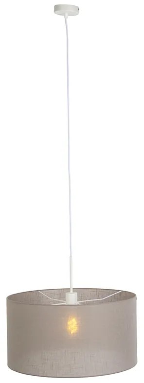 Vidiecka závesná lampa biela s tupým odtieňom 50 cm - Combi 1
