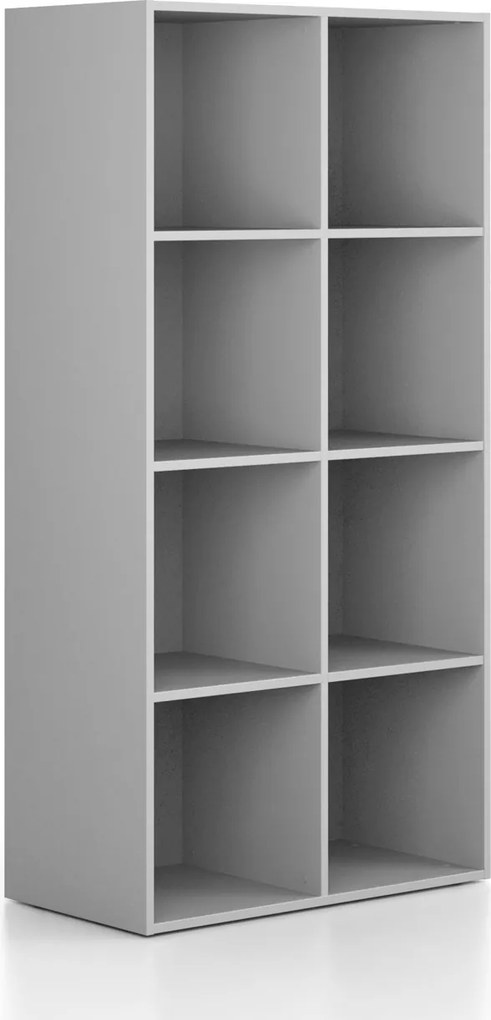 Regál FRAME, nižšie, 2 stĺpce, 1735 x 872 x 450 mm, sivá