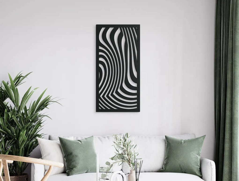 drevko Minimalistický obraz Vzor zebry Rozmer obrazu: 44,5 x 22 cm, Farba dekorácie: Čierna