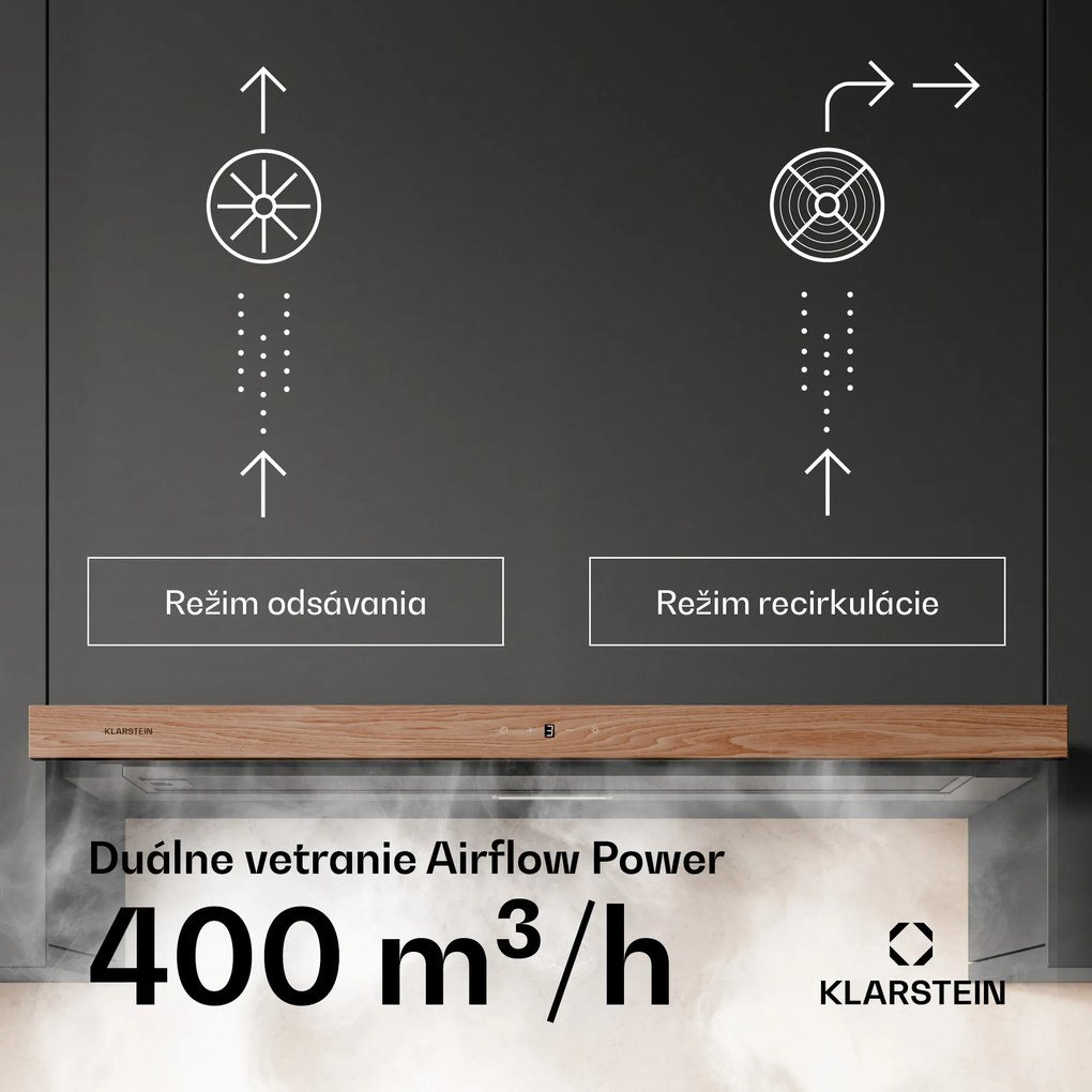 Klarstein ZenFusion digestor, prietok vzduchu 400 m³/h, EEK A, odsávanie/recirkulácia, 3 úrovne, tichý