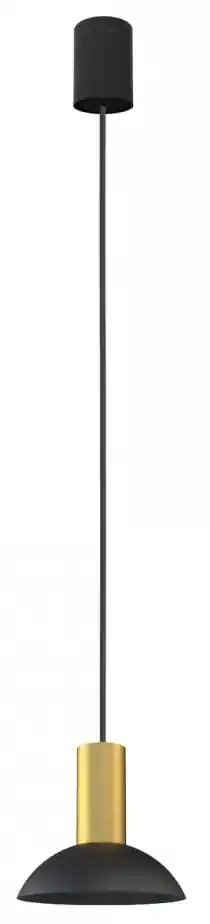 NOWODVORSKI Závesné industriálne LED osvetlenie HERMANOS C, 1xGU10, 10W,  čierne, mosadzné | BIANO