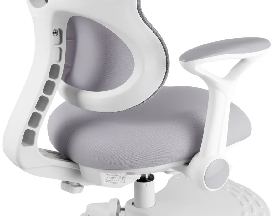 Detská rastúca stolička Neoseat JUNI 006 — látka, prateľný poťah, sivá