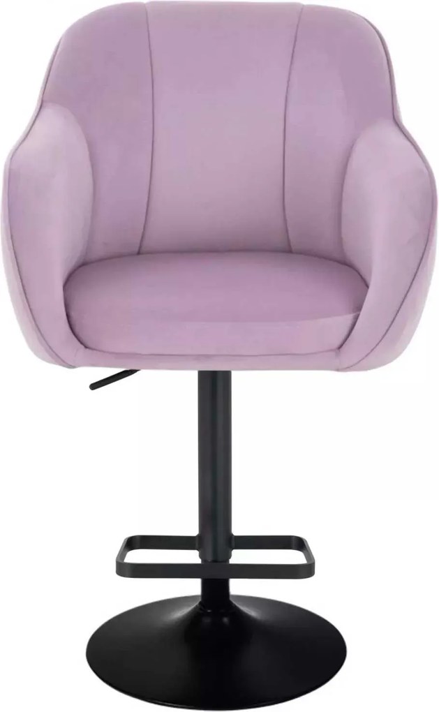 LuxuryForm DESIGN Barová stolička AVOLA VELUR na čiernom tanieri - levanduľa