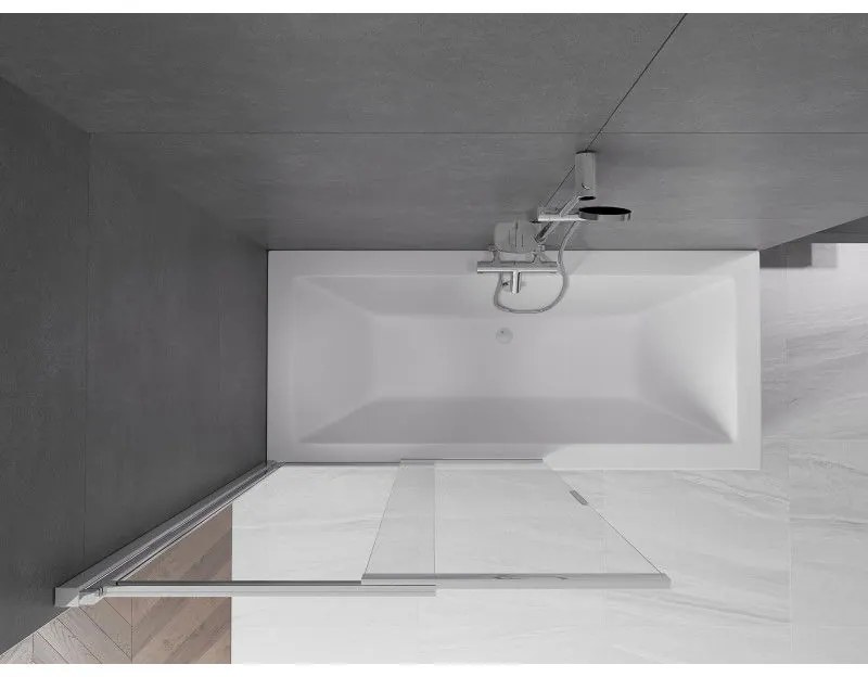 Mexen Fox, 2-krídlová vaňová zástena 100x150 cm, 5mm číre sklo, chrómový profil, 891-100-002-01-00