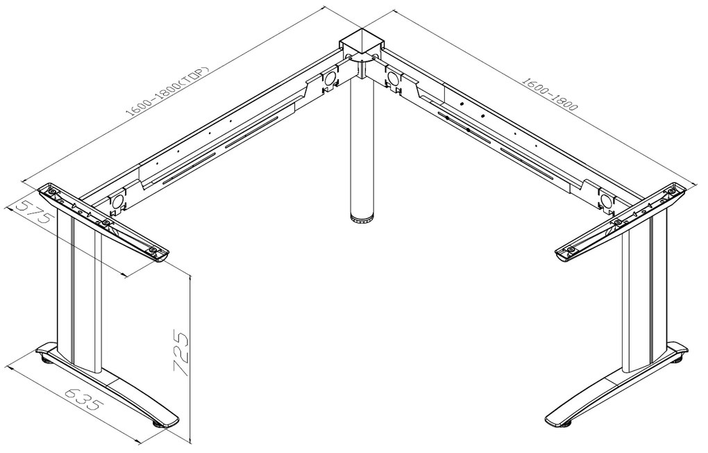 Rohový kancelársky písací stôl PRIMO FLEXIBLE, 1800 x 1600 mm, dub prírodný