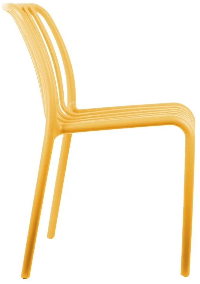 Žltá plastová jedálenská stolička Glee – Leitmotiv