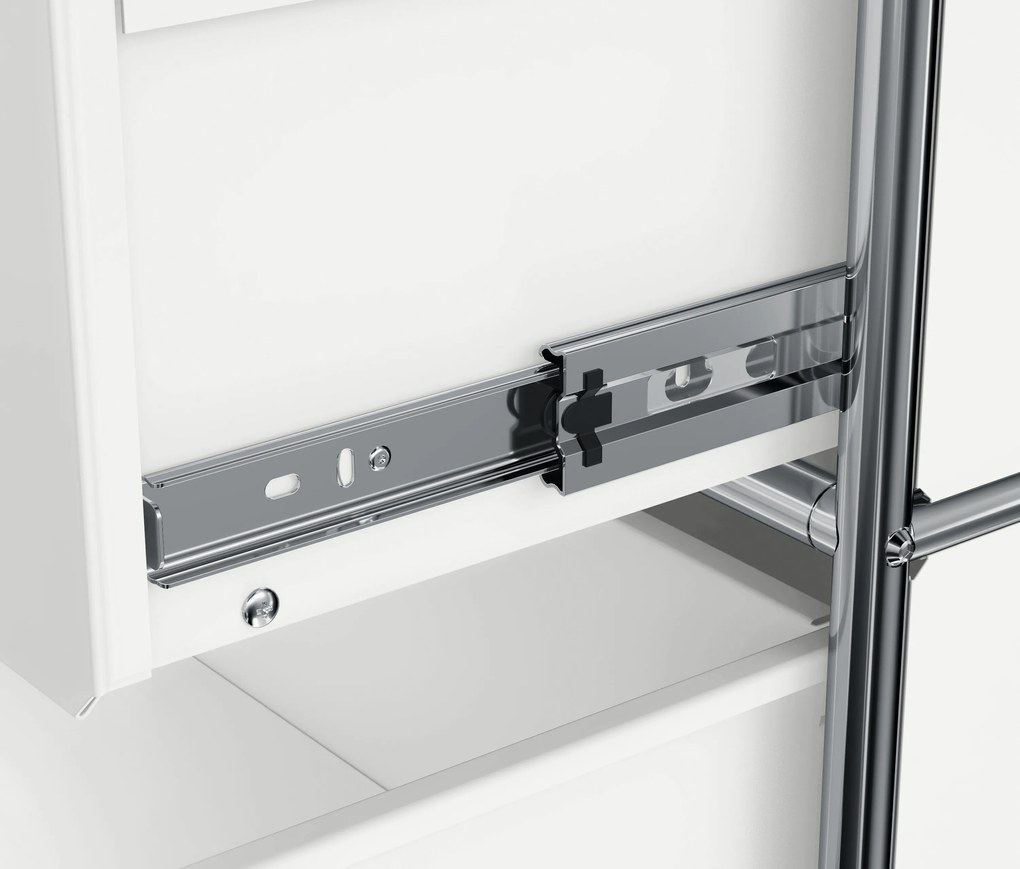 Kovový regál »CN3 Slim Line« s 2 pohyblivými zásuvkami a 1 pohyblivými výklopnými dvierkami, biely