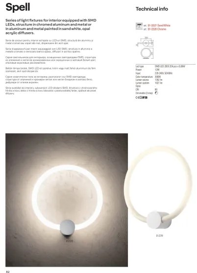 Redo 01-2221 - LED stmievateľné stropné svietidlo SPELL LED/32W/230V biela