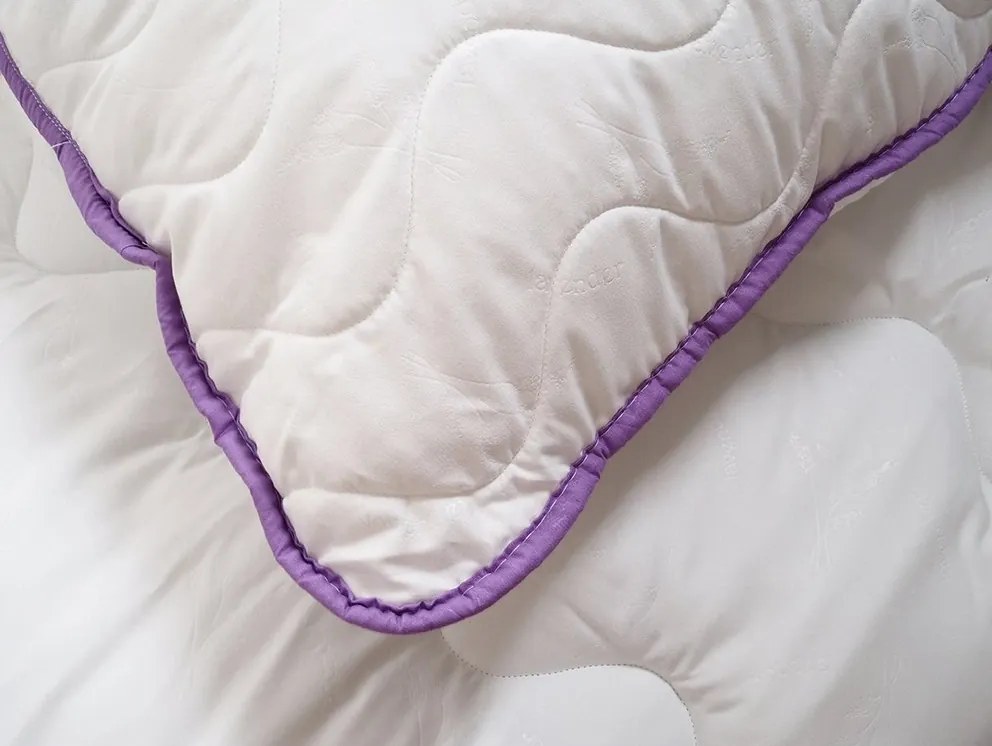 Celoročný paplón prešívaný BELLA LAVENDER 140x200 cm, biely