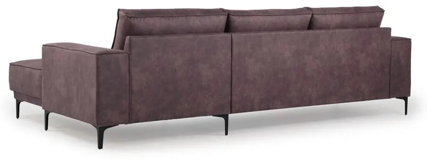 Tmavohnedá rohová pohovka z imitácie kože (pravý roh) Copenhagen – Scandic