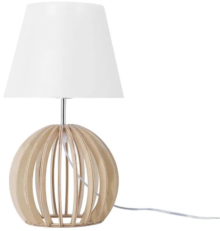 Drevená stolná lampa biela SAMO Beliani