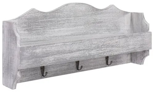vidaXL Nástenný vešiak sivý 50x10x23 cm drevený-