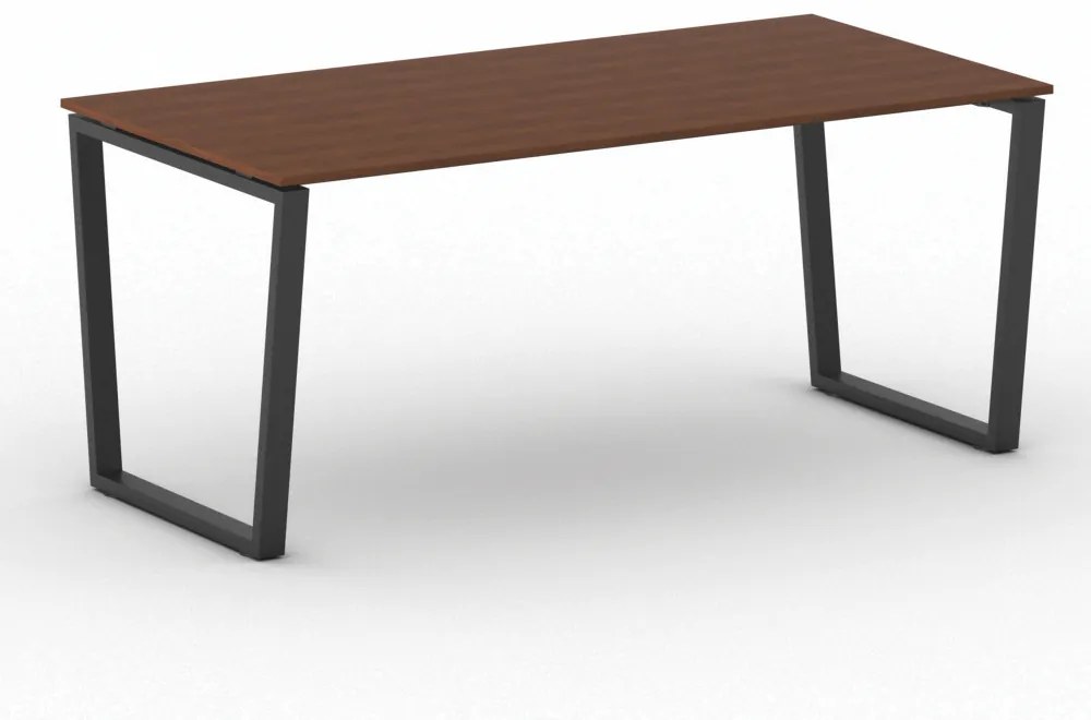 Kancelársky stôl PRIMO IMPRESS, čierna podnož, 1800 x 900 mm, čerešňa