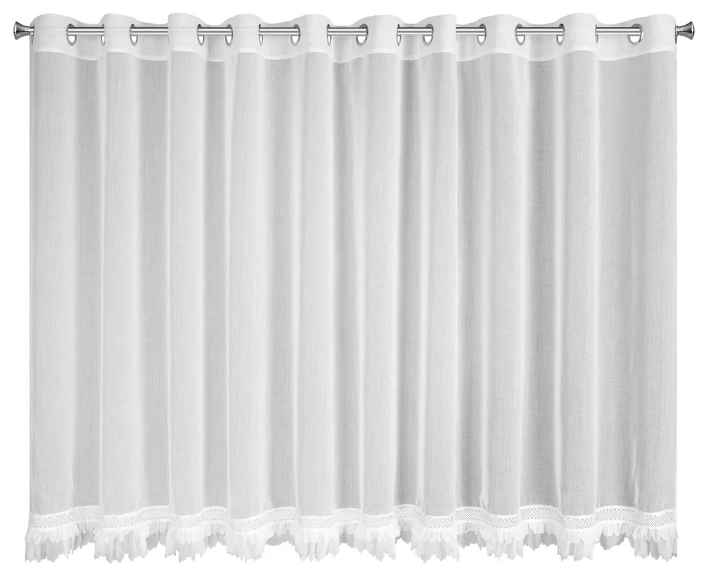 ZÁCLONA NA KRÚŽKOCH KIARA 350X150 CM BIELA