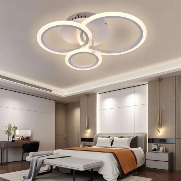 LED Stmievateľný prisadený luster LED/40W/230V biela + diaľkové ovládanie