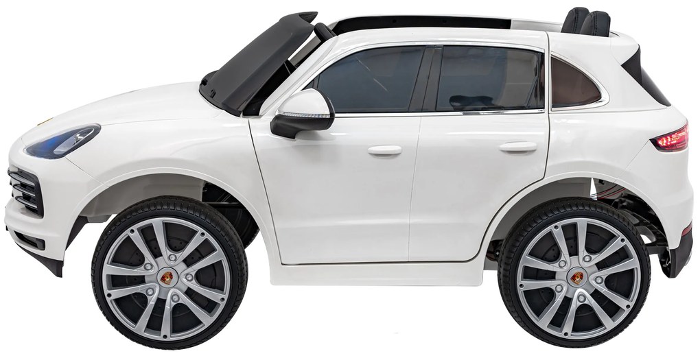 RAMIZ Elektrická autíčko Porsche Cayenne S - biele - 4x25W- BATÉRIA - 12V7Ah - 2024
