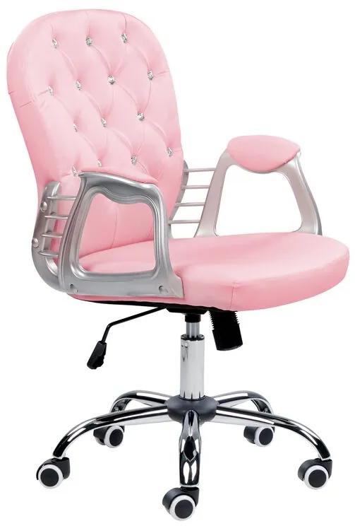 Kancelárska stolička Princie (ružová ekokoža). Vlastná spoľahlivá doprava až k Vám domov. 1082026