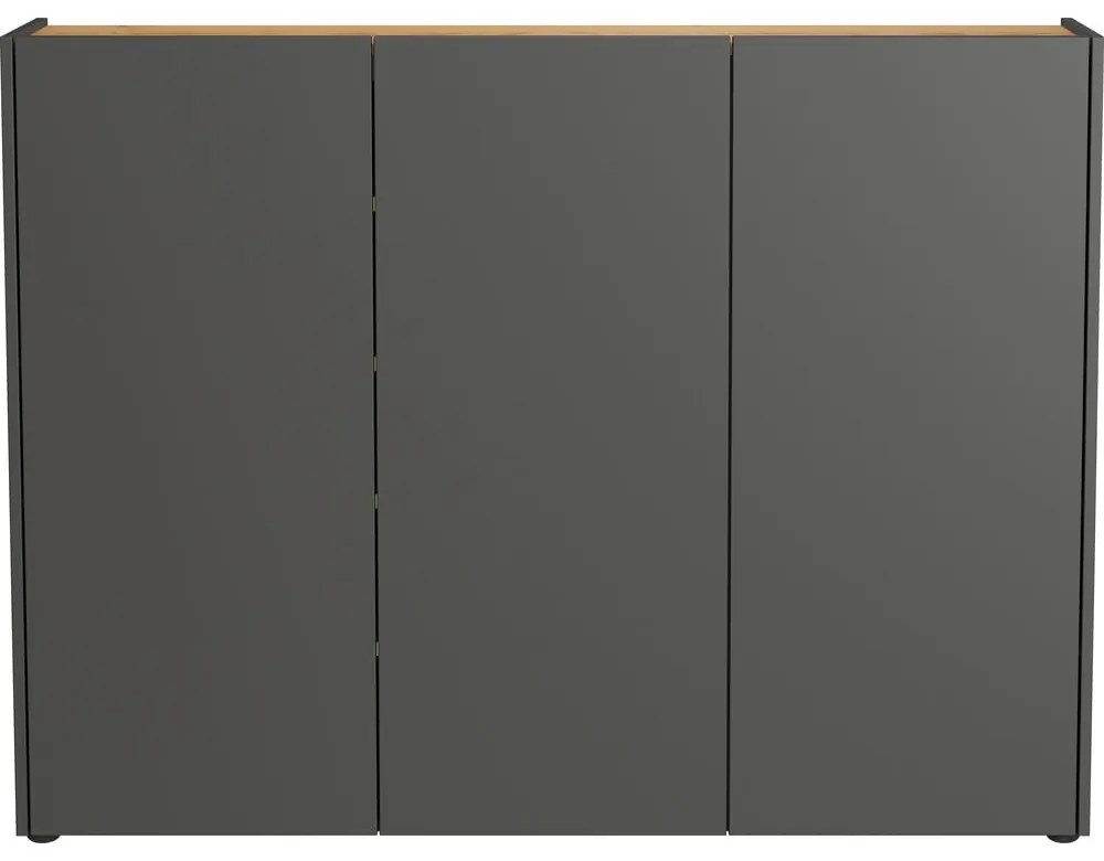 Antracitová skrinka na topánky v dekore duba 138x105x25 cm Libbiano – Germania