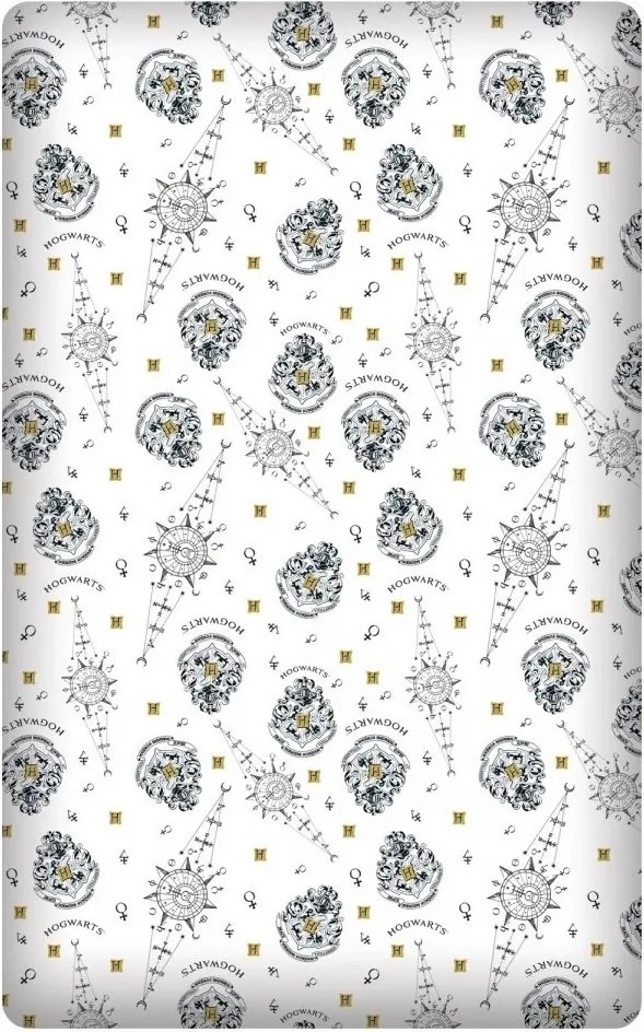 Bavlnené prestieradlo na jednolôžko Harry Potter - 100% bavlna - na matrac 90 x 200 cm x max. 25 cm