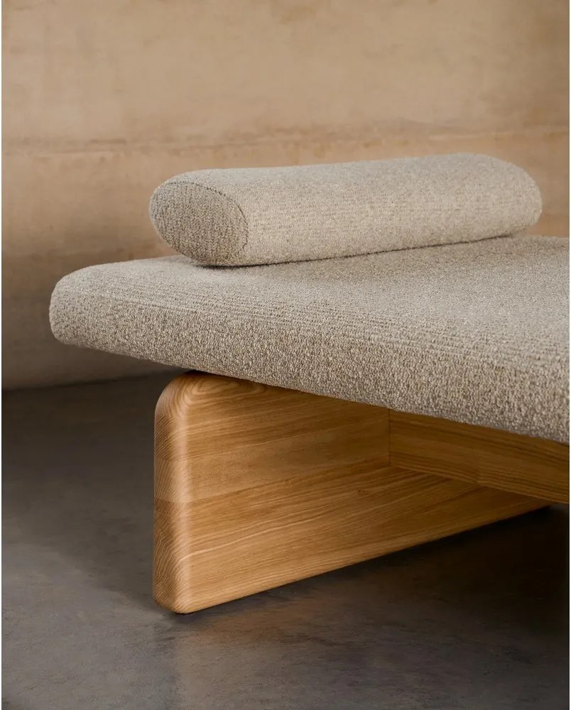 Béžová/v prírodnej farbe ženilková leňoška (variabilný roh) Topaz – Kave Home