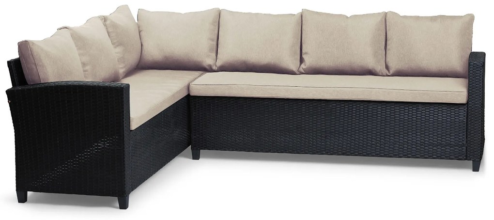 PROXIMA.store - Záhradný ratanový set STOCKHOLM FARBA: čierna
