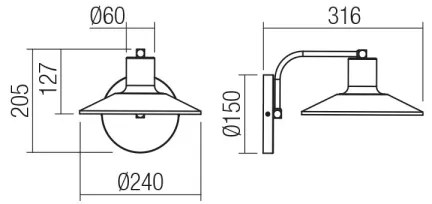 Redo 01-4053 - Nástenná lampa FRESNO 1xE27/42W/230V