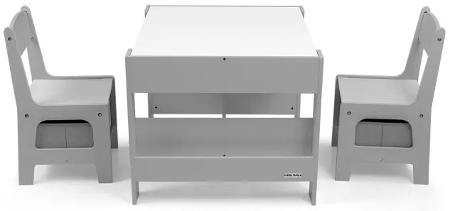 Detský stôl Sven sivý s dvomi stoličkami
