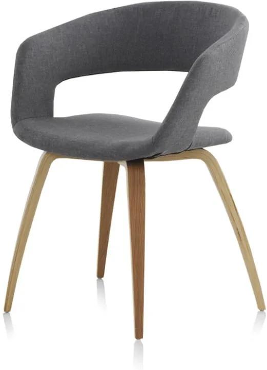 Drevená jedálenská stolička so sivým čalúnením Geese | BIANO