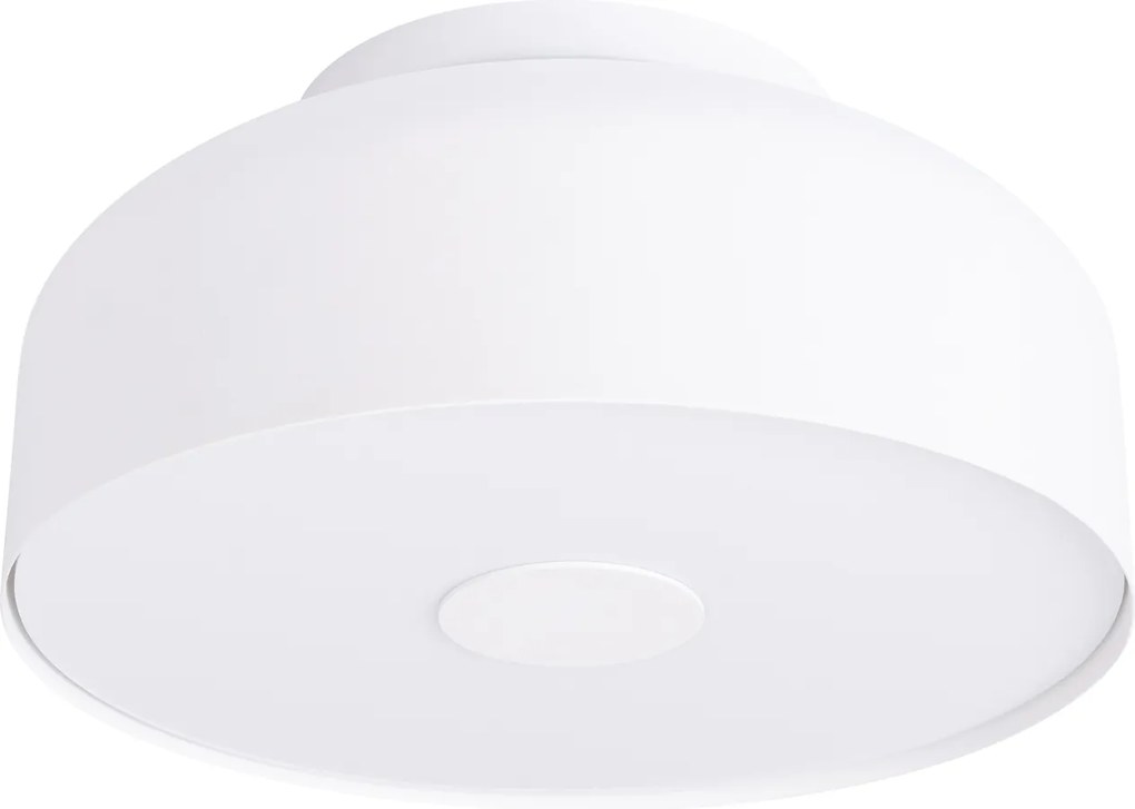 Stropné svietidlo Omiq, 1x biele kovové tienidlo, (biely plast), (fi 30 cm)