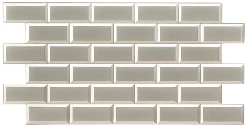 Obkladové panely 3D PVC TP10028322, rozmer 966 x 484 mm, obklad strieborný, GRACE