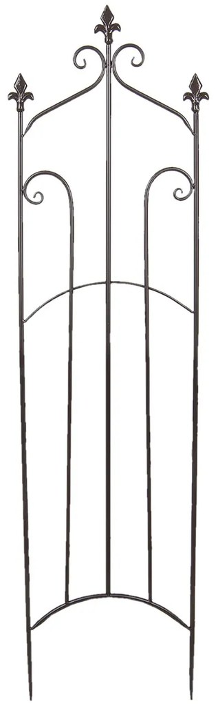 Tmavo hnedý kovový stojan na popínavej kvety - 38 * 135 cm