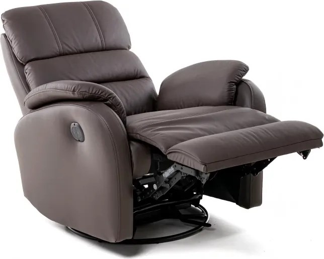 Kožené hojdacie kreslo s elektrickým polohovaním ELEGANT 1, koňak (K 2136)