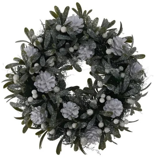 Vianočný veniec Helene s bielymi bobuľami 34 cm