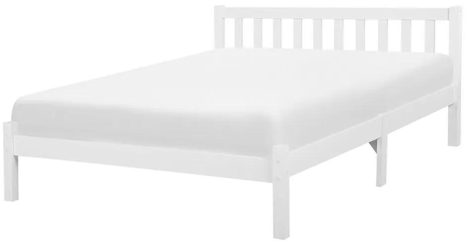 Drevená posteľ 140 x 200 cm biela FLORAC Beliani