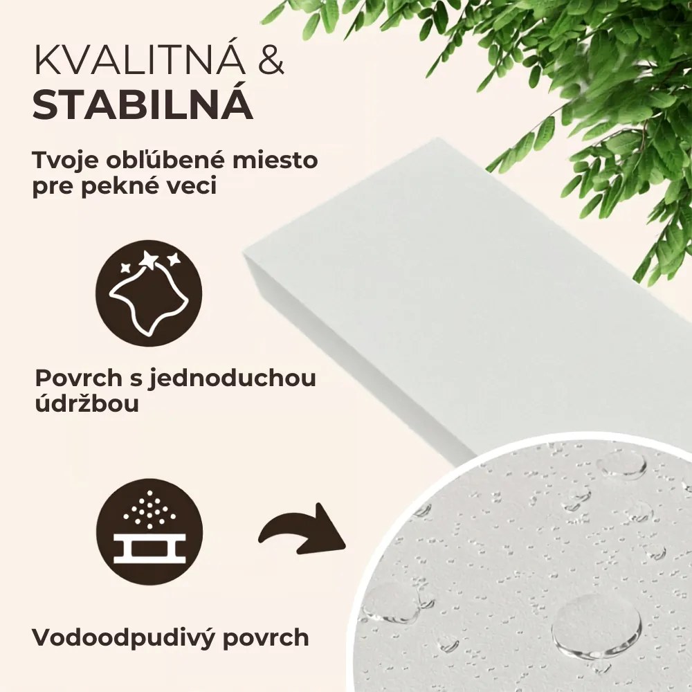 Nástenná polica FIGO + konzola, 70cm, biela Casaria