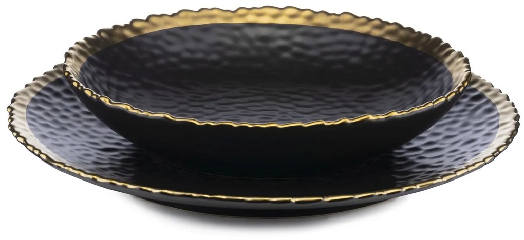 Keramická súprava tanierov Kati Black Gold 2ks