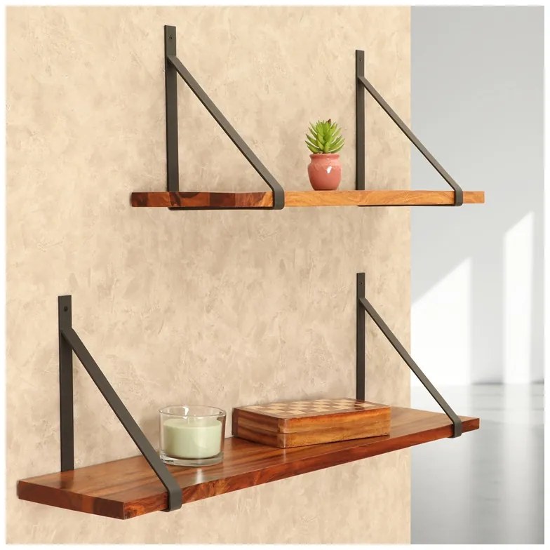 Polica na stenu s konzolou Mila 125 cm PALISANDER