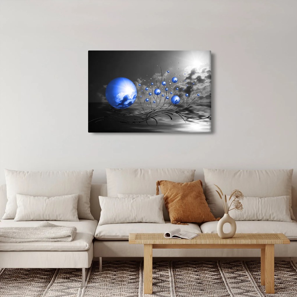 Obraz tmavo modrých gulí (90x60 cm)