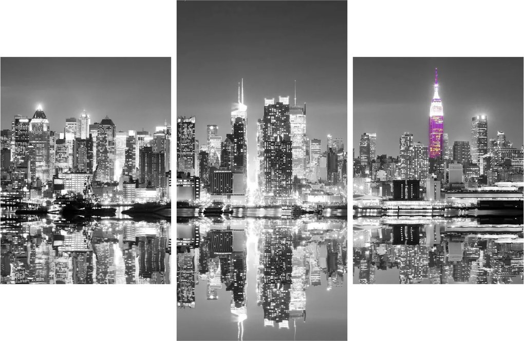 Obrázok - New York a fialový mrakodrap (90x60 cm)