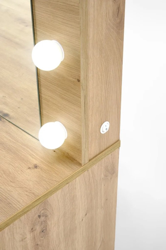 Toaletný stolík HOLLYWOOD s LED osvetlením 120 cm dub artisan