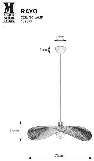 Markslöjd 108677 - Luster na lanku RAYO 1xE27/40W/230V béžová/bambus