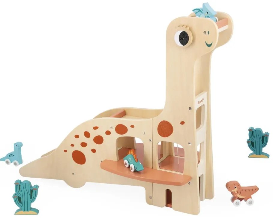 Drevená dinosauria garáž